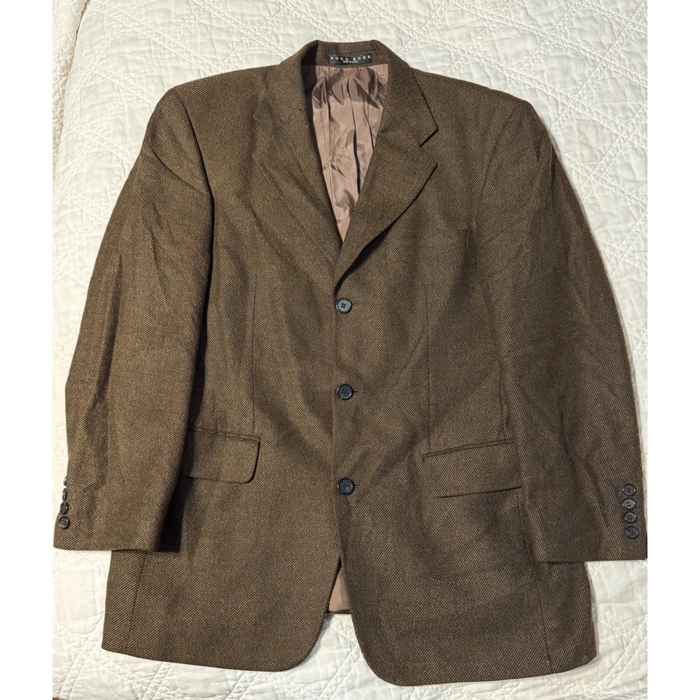 Hugo Boss Blazer cashmere Mens 38R Brown Wool Lanificio Cerruti Sport Coat USA